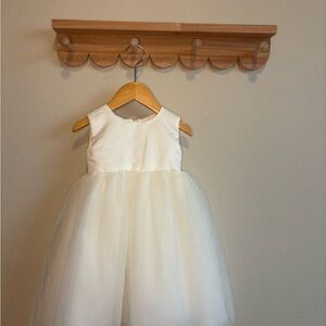 David's Bridal Ivory Satin Dress with Tulle